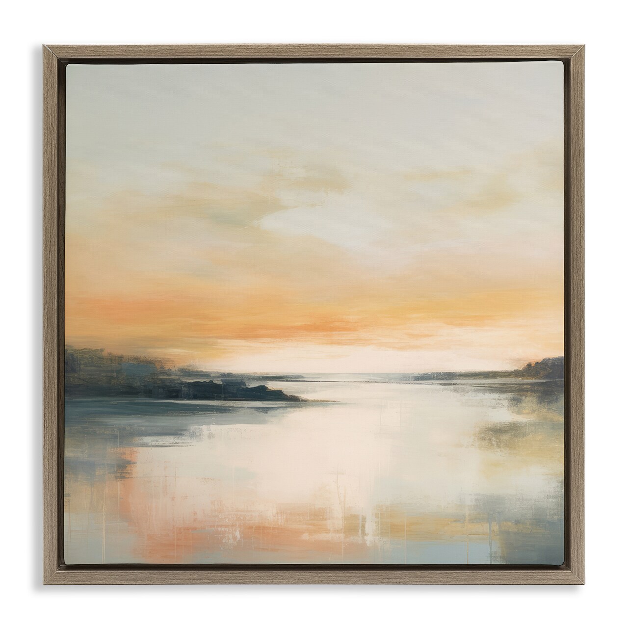 Stupell Industries Clear Sunset on Lake Floater Framed Canvas Wall Art Design by Irena Orlov